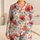 Coral Poppy Hibiscus Floral Red Blue Botanical Comfort for Relaxing at Home Everyday Satin Pajamas Set - 1