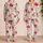 Coral Poppy Hibiscus Floral Red Blue Botanical Comfort for Relaxing at Home Everyday Satin Pajamas Set - 2