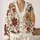 Bohemian Rust Floral Motifs for Beach Vacation Layering and Casual Summer Dressing All-over Print Knitted Cardigan - 2