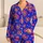 Cobalt Blue Magenta Leopard Spots Cozy Daily Bedtime Comfort Gift For Women And Teens Satin Pajamas Set - 1