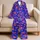 Cobalt Blue Magenta Leopard Spots Cozy Daily Bedtime Comfort Gift For Women And Teens Satin Pajamas Set - 5