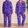 Cobalt Blue Magenta Leopard Spots Cozy Daily Bedtime Comfort Gift For Women And Teens Satin Pajamas Set - 2