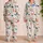 Blue Coral Butterfly Motifs for Cozy Summer Lounging, Women's Relaxed Indoor Sleepwear Satin Pajamas Set - 2