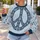 Ornate Navy Peace Medallion for Calm Spring Outings and Relaxed Everyday Bohemian Style All-over Print Knitted Sweater - 5