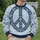 Ornate Navy Peace Medallion for Calm Spring Outings and Relaxed Everyday Bohemian Style All-over Print Knitted Sweater - 6