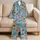 Vintage Botanical Floral Garden Motif for Relaxing Home Lounging and Weekend Getaways Satin Pajamas Set - 5