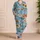 Vintage Botanical Floral Garden Motif for Relaxing Home Lounging and Weekend Getaways Satin Pajamas Set - 4