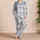 Blue Highland Cow Planters for Cozy Lounging, Scottish Farmhouse Style, Women’s Gift Satin Pajamas Set - 4