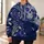 Navy Sugar Skull And Violet Florals For Day Of The Dead And Gothic Folk Art Fans All-over Print Hoodie (Lightweight) - 6
