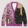Black Cat Crescent Moon Mushrooms for Halloween Nights and Witchy Fall Style Teens All-over Print Knitted Cardigan - 1