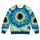 Seafoam Blue Bullseye Motif for Spring Outings and Relaxed Everyday Wear All-over Print Knitted Sweater - 4