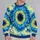 Seafoam Blue Bullseye Motif for Spring Outings and Relaxed Everyday Wear All-over Print Knitted Sweater - 2
