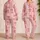 Blush Dachshund Dogs And Bones Cozy Bedtime Gift For Women Dog Lovers Relaxing At Home Satin Pajamas Set - 2
