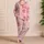 Blush Dachshund Dogs And Bones Cozy Bedtime Gift For Women Dog Lovers Relaxing At Home Satin Pajamas Set - 4