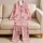Blush Dachshund Dogs And Bones Cozy Bedtime Gift For Women Dog Lovers Relaxing At Home Satin Pajamas Set - 5