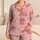 Blush Dachshund Dogs And Bones Cozy Bedtime Gift For Women Dog Lovers Relaxing At Home Satin Pajamas Set - 1