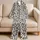 Ivory Leopard Spots for Cozy Bedtime Lounging, Chic Women's Nighttime Comfort at Home Satin Pajamas Set - 5