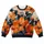 Abstract Orange Flowers And Navy Brushstrokes For Autumn Everyday Style All-over Print Knitted Sweater - 4