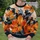 Abstract Orange Flowers And Navy Brushstrokes For Autumn Everyday Style All-over Print Knitted Sweater - 6