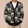 Cryptid Checkerboard Woodland Sketches for Halloween and Everyday Fall Layering All-over Print Knitted Cardigan - 6