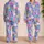 Lavender Floral Hearts and Botanical Blooms for Cozy Springtime Lounging Everyday Satin Pajamas Set - 2