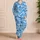 Blue Ocean Waves for Calm Coastal Evenings and Relaxed At-Home Lounging for Women Satin Pajamas Set - 4