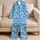 Blue Ocean Waves for Calm Coastal Evenings and Relaxed At-Home Lounging for Women Satin Pajamas Set - 5