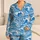 Blue Ocean Waves for Calm Coastal Evenings and Relaxed At-Home Lounging for Women Satin Pajamas Set - 1