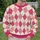 Pink Coral Argyle Diamonds for Collegiate Casual Style and Springtime Weekend Outfits All-over Print Knitted Sweater - 6