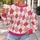 Pink Coral Argyle Diamonds for Collegiate Casual Style and Springtime Weekend Outfits All-over Print Knitted Sweater - 5