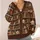 Vintage Bookshelf Teapots and Tea Cups for Cozy Autumn Reading Days All-over Print Knitted Cardigan - 4