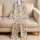 Rainbow Floral Doodles for Cheerful Weekend Lounging and Cozy Evenings at Home Satin Pajamas Set - 5