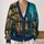 Starry Glass Dome Library and Botanical Silhouettes for Dreamy Evening Reading Style All-over Print Knitted Cardigan - 2