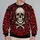 Gothic Skull and Crimson Roses for Alternative Everyday Style and Halloween Wear All-over Print Knitted Sweater - 2