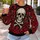 Gothic Skull and Crimson Roses for Alternative Everyday Style and Halloween Wear All-over Print Knitted Sweater - 5