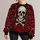 Gothic Skull and Crimson Roses for Alternative Everyday Style and Halloween Wear All-over Print Knitted Sweater - 1