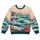 Teal Ocean Waves And Cherry Blossoms For Relaxed Coastal Everyday Style All-over Print Knitted Sweater - 4