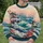 Teal Ocean Waves And Cherry Blossoms For Relaxed Coastal Everyday Style All-over Print Knitted Sweater - 6