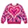 Fuchsia Heart Tie Dye Boho Casual Everyday Colorful Statement for Women Festival Style All-over Print Knitted Sweater - 4