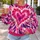 Fuchsia Heart Tie Dye Boho Casual Everyday Colorful Statement for Women Festival Style All-over Print Knitted Sweater - 5