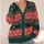 Gothic Mothman, Bats and Nordic Snowflakes for Cozy Retro Winter Layering Teens All-over Print Knitted Cardigan - 4