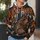 Retro Skeleton Football Player Riding a Roaring Bear for Chicago Game Day Fans All-over Print Hoodie (Lightweight) - 5