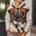 Vintage Quarterback Bear Emblem for Chicago Game Day Tailgates and Football Fans All-over Print Hoodie (Lightweight) - 5