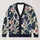 Navy Floral And Olive Botanical Motifs For Cozy Autumn Layering, Women's Style All-over Print Knitted Cardigan - 1