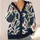 Navy Floral And Olive Botanical Motifs For Cozy Autumn Layering, Women's Style All-over Print Knitted Cardigan - 4