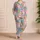 Cheerful Easter Bunny Faces, Pastel Eggs and Hearts for Cozy Springtime Celebrations Satin Pajamas Set - 4