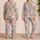 Cheerful Easter Bunny Faces, Pastel Eggs and Hearts for Cozy Springtime Celebrations Satin Pajamas Set - 2