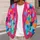 Colorful Abstract Brushstroke Shapes for Creative Everyday Layering and Casual Style All-over Print Knitted Cardigan - 5