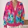 Colorful Abstract Brushstroke Shapes for Creative Everyday Layering and Casual Style All-over Print Knitted Cardigan - 2