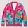 Colorful Abstract Brushstroke Shapes for Creative Everyday Layering and Casual Style All-over Print Knitted Cardigan - 1